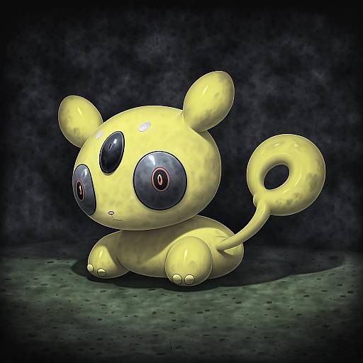 Illustration of Ampharos, pokemon in the style of Luminous slime