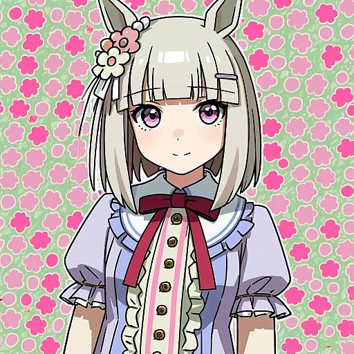 Illustration of Happy meek (umamusume), umamusume in the style of Elfenlied22