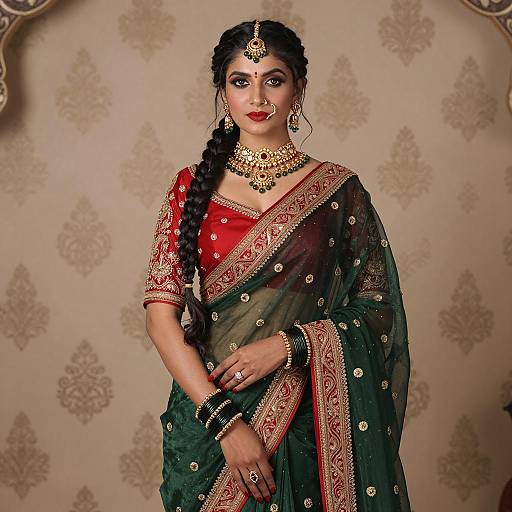 Elegant Maharani in Traditional Indian Attire