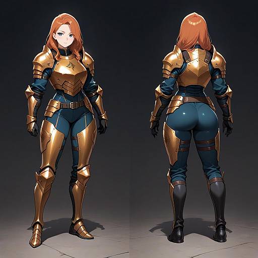 Full Body Copper Armor Girl