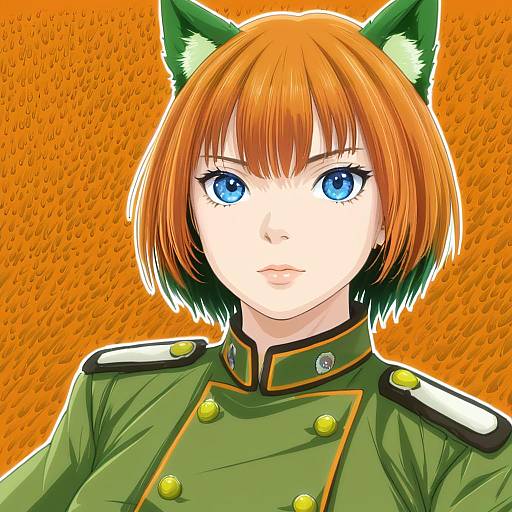 Illustration of Gundula rall, world witches series in the style of 10mo