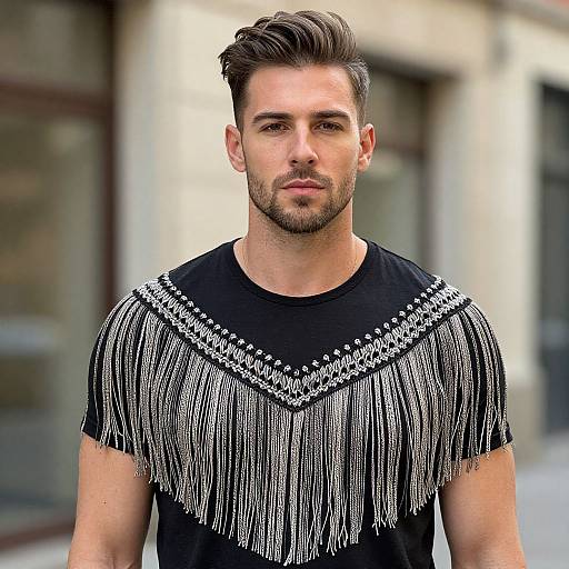 Stylish European Man with Wavy Fringe