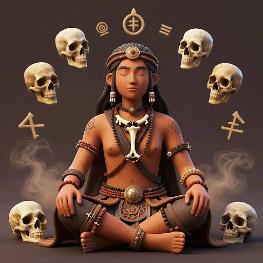 Ancient Shaman Mystic 3D Render