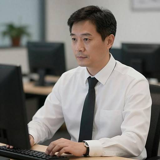 Focused Middle-Aged Man in Office Setting