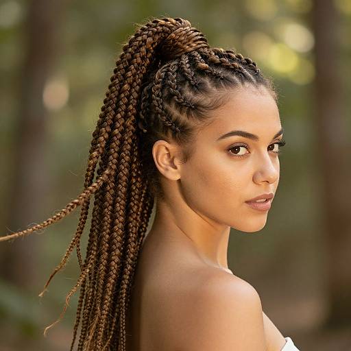 Elegant High Ponytail Box Braids