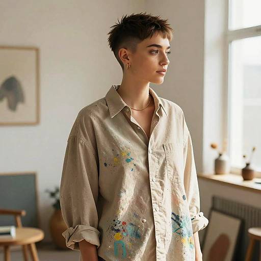 Bohemian Female Artist with Nape Undercut