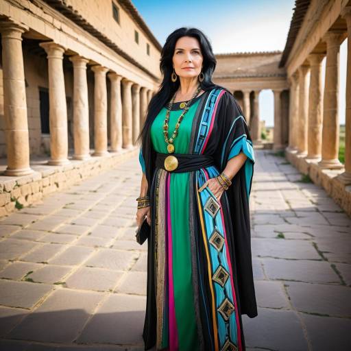 Ancient Roman Woman in Colorful Dress