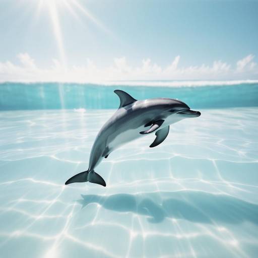 Dolphin Swimming in Clear Ocean