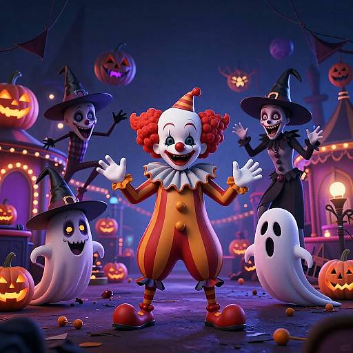 Spooky Cartoon Halloween Carnival