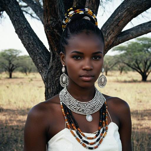 African Woman in Traditional Beaded Jewelry