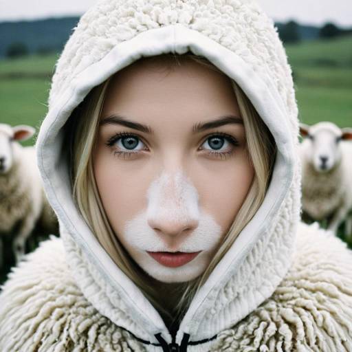 Woman in Sheep Costume with Face Paint