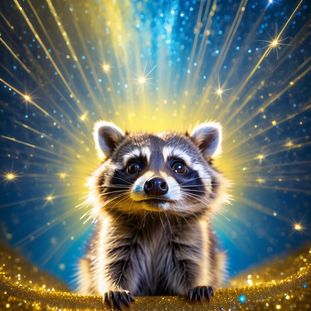 Curious Raccoon with Glittering Whiskers