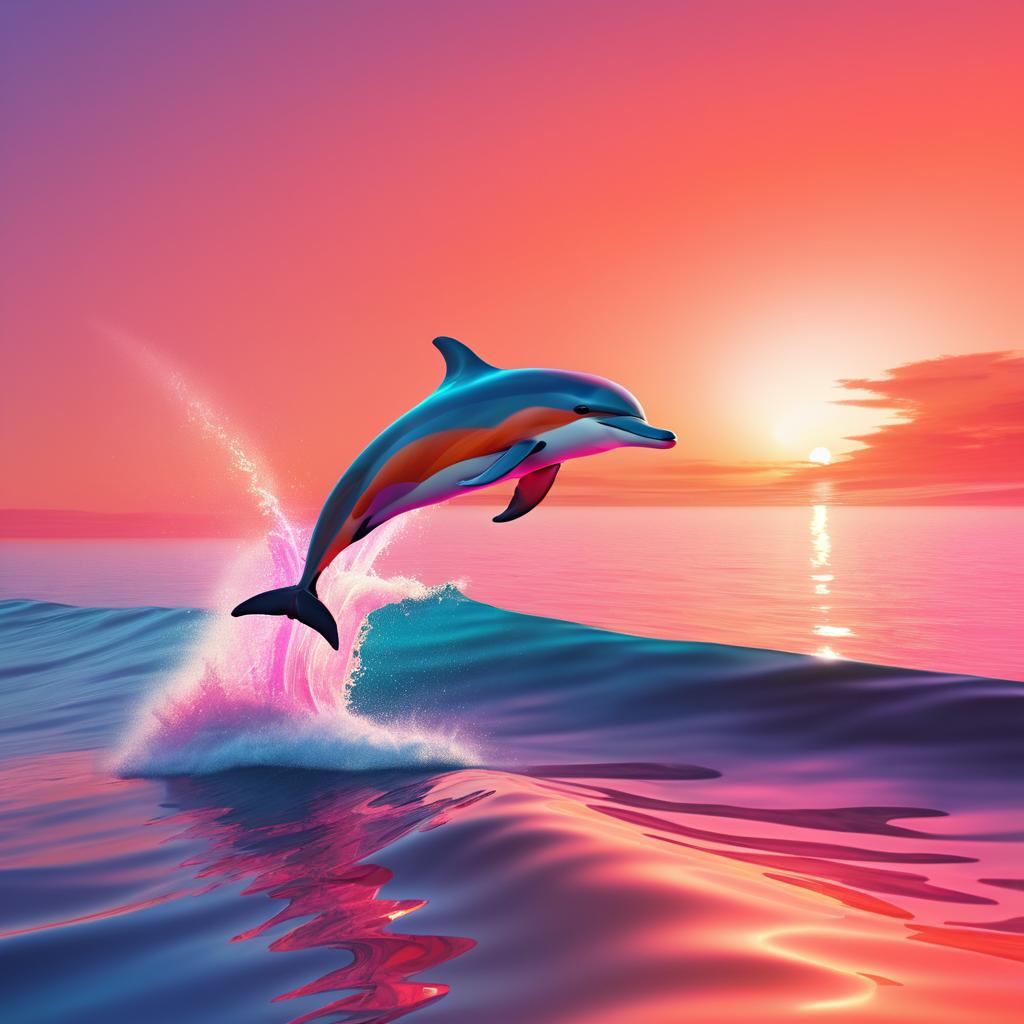 Solitary Dolphin Leaping at Dawn