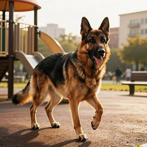German Shepherd in Golden Hour Action