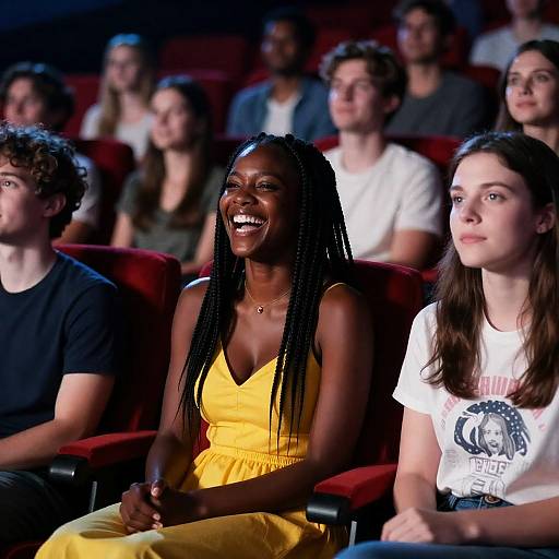 Lively Movie Theater Scene with Diversity