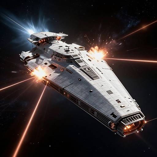 Epic Starship Battle in Deep Space
