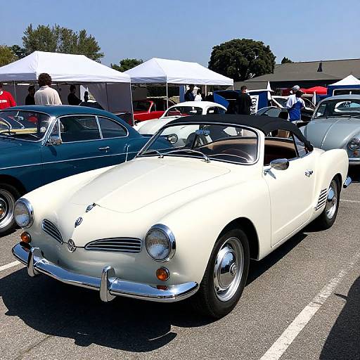 1957 White VW Karmann-Ghia Cabriolet