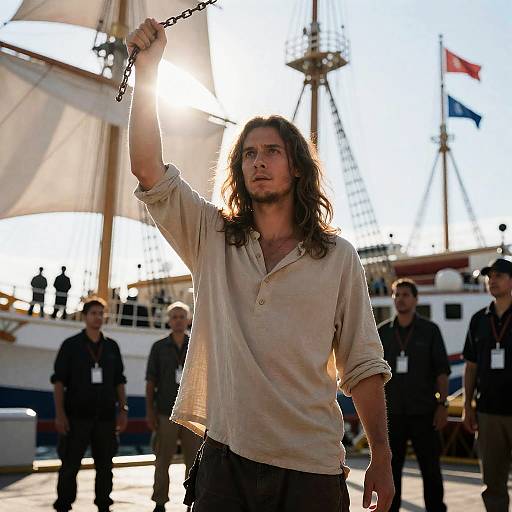 Mysterious Man by the Ship