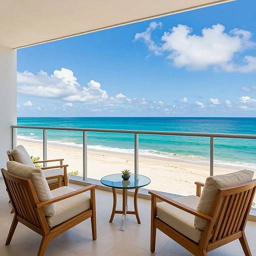 Spacious Beachfront Balcony with Ocean View