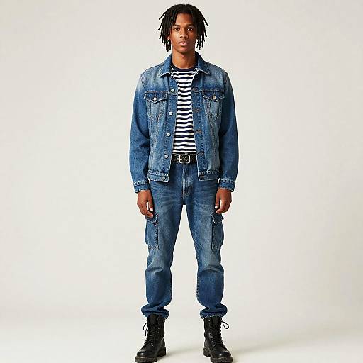 Young Man in Classic Denim Style