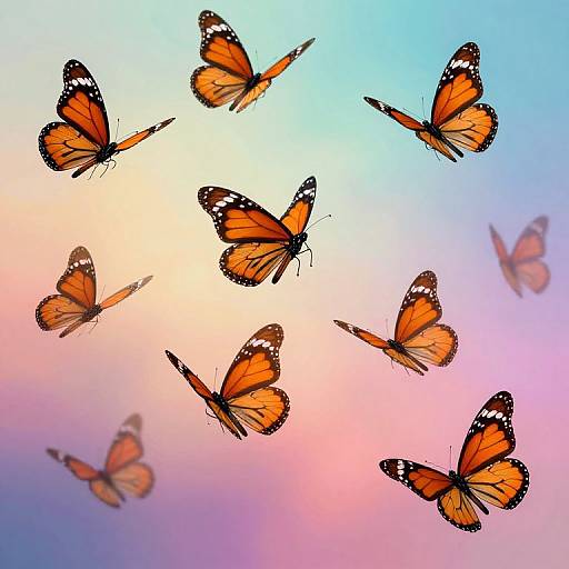 Ethereal Monarch Butterfly Swarm
