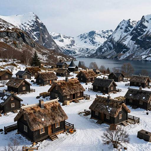 Worms-Eye Nordic Viking Mountain Village
