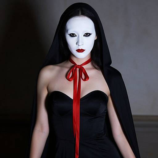 Elegant Mysterious Woman in Dramatic Setting