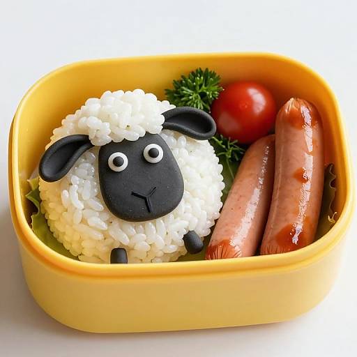 Sheep-Themed Kyaraben Bento Lunch