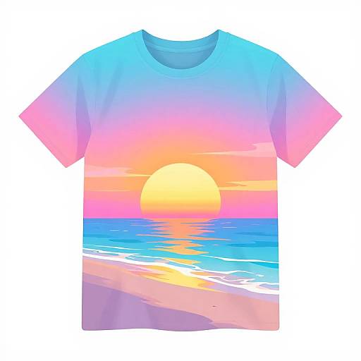 Vibrant Neon Pastel Beach Sunset