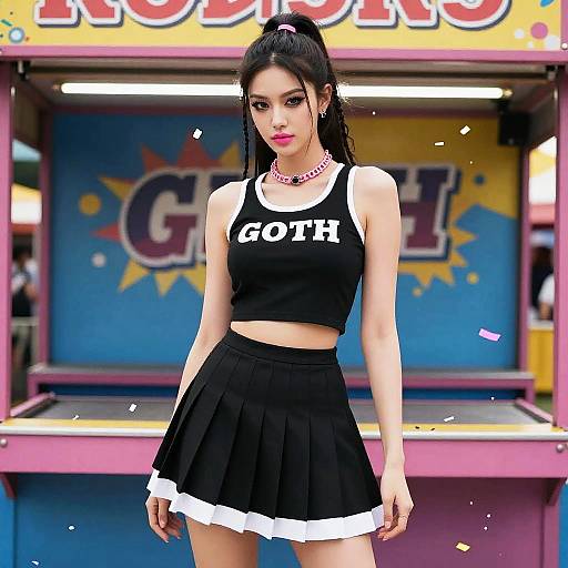 Modern Goth Style at Carnival Booth