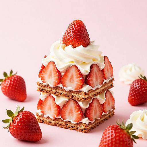 Hyper-Realistic Strawberry Shortcake Stack