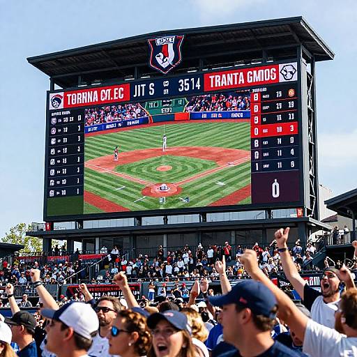 Vibrant Baseball Game Jumbotron Scene