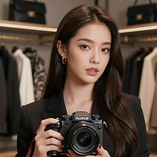 Dramatic Fashion Portrait in Luxurious Closet