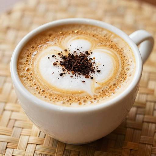 Close-Up of Creamy Cappuccino Cup