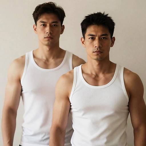 Muscular Men in Misty Background