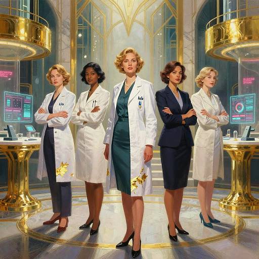 Art-Deco Futurist Observatory Portrait Series