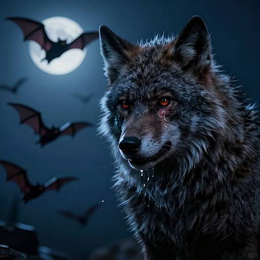 Crying Werewolf in Moonlight
