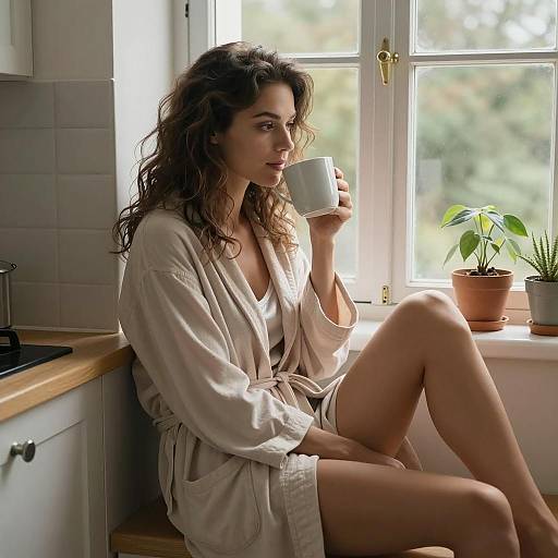 Intimate Coffee Moment by the Window