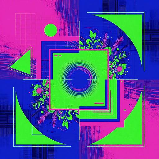 Acidwave Neon Geometric Collage