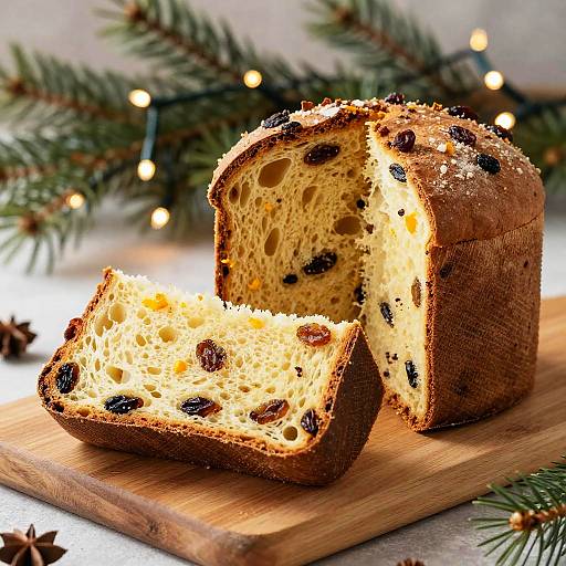 Sliced Panettone with Raisins and Citrus Peels