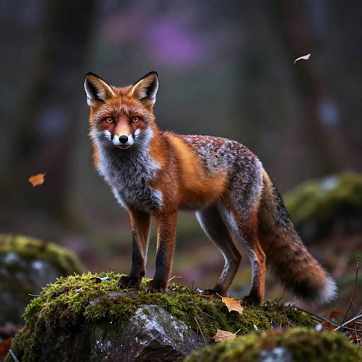 Mystical Fox-Cat Hybrid in Forest