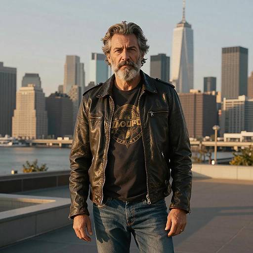 Cinematic Golden Hour City Skyline Portrait