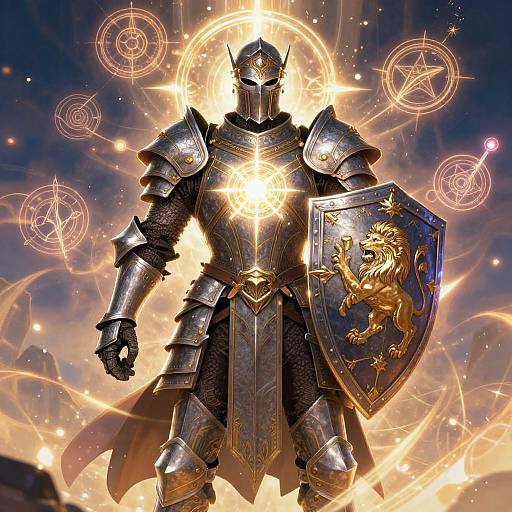 Majestic Human Paladin in Ornate Armor