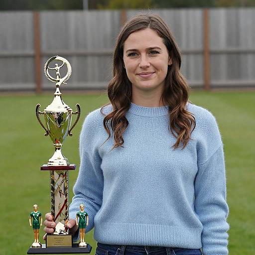 Outdoor Portrait of a Woman with Trophy