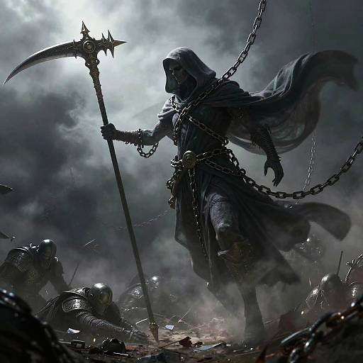 Spectral Reaper Over Fallen Battlefield