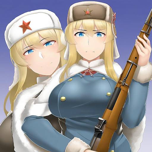 Illustration of Mosin-nagant (girls' frontline), girls' frontline in the style of Saizu nitou gunsou