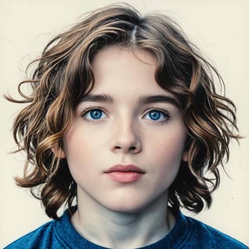 Portrait of Young Irish Boy with Blue Eyes