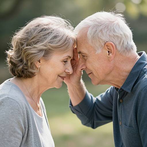 Elderly Couple Sharing Tender Moment