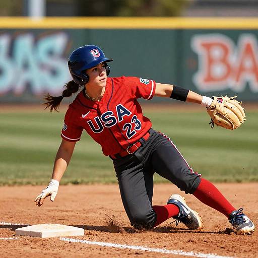 Dynamic Sexy Female Baseball Slide