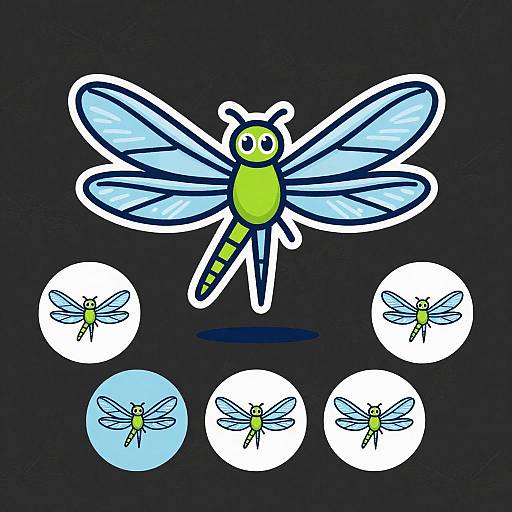 Vibrant Dragonfly Logo Design